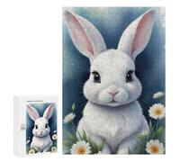 300 PCS Jigsaws for Adults Puzzle White Bunny Painting Adult Jigsaw Relax Games Difficult Challenge Challenging To Complete 300 PCS