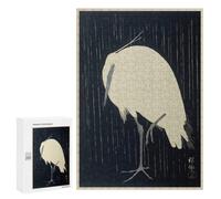 300 PCS Jigsaws for Adults Puzzle White Heron Bird Japanese Puzzles for Teenagerss Birthday Present Help The Brain Exercise Challenging Game Gifts 300 PCS