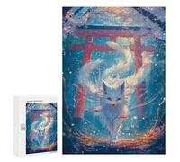 300 PCS Jigsaws for Adults Puzzle White Kitsune Fox Spirit Puzzles for Adults Toy Wall Decor Enhance Memory Gifts for Friends And Family 300 PCS