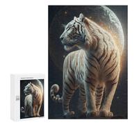 300 PCS Jigsaws for Adults Puzzle White Tiger Moonlit Majesty Puzzle for Adults Family Game Difficult Challenge Gifts for Friends And Family 300 PCS