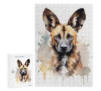 300 PCS Jigsaws for Adults Puzzle Wild African Dog Puzzles for Adults Hands-on Game Hand Speed Race Great Gift for Gaming 300 PCS