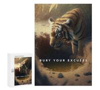 300 PCS Jigsaws for Adults Puzzle Wild Ambition Bury Your Excuses Jigsaw for Adults Fun Games Presents for Women Challenging To Complete 300 PCS