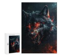 300 PCS Jigsaws for Adults Puzzle Wild Evil Black Wolf Puzzles for Adults Toy Wall Decor Enhance Memory Gifts for Friends And Family 300 PCS