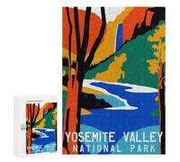 300 PCS Jigsaws for Adults Puzzle Yosemite Valley Poster Puzzles for Teenagerss Birthday Present Help The Brain Exercise Challenging Game Gifts 300 PCS