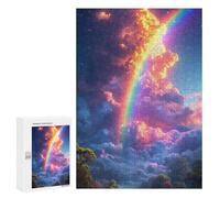 300 PCS Jigsaws for Adults Rainbow Clouds Sky Scene Adult Jigsaw Puzzles Stress Reliever Difficult And Challenge Family Fun & Game Night 300 PCS