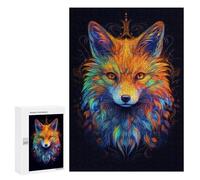 300 PCS Jigsaws for Adults Red Fox Potrait Abstract Puzzles for Adults Toy Wall Decor Improve Memory Gifts for Friends And Family 300 PCS