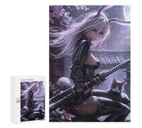 300 PCS Jigsaws for Adults Samurai Cat Warrior in Leather Jigsaw for Teenagers Improve Memory Every Piece Is Unique - Toys Educational Games 300 PCS