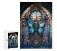 300 PCS Jigsaws for Adults Steampunk Butterfly Clock Art Print Adult Jigsaw Puzzles Stress Reliever Difficult And Challenge Family Fun & Game Night 300 PCS