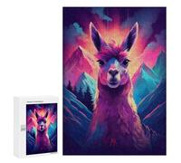 300 PCS Jigsaws for Adults Synthwave Llama Puzzles for Adults Toy Wall Decor Improve Memory Gifts for Friends And Family 300 PCS