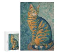 300 PCS Jigsaws for Adults Vincent's Vibrant Tabby Puzzle For Teenagers Precision Cutting Parent-child Interaction Stress Reduction Gifts 300 PCS