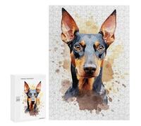 300 PCS Jigsaws for Adults Watercolor Doberman Puzzles for Adults Toy Wall Decor Improve Memory Gifts for Friends And Family 300 PCS