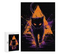 300 PCS Jigsaws for Teenagers Black Cat Mystic Art Print -1 Puzzle For Teenagers Analysis And Logic Difficult And Challenge for Is Ideal As A Gift 300 PCS