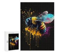 300 PCS Jigsaws for Teenagers Colorful Bee Art Print Puzzle For Teenagers Analysis And Logic Difficult And Challenge for Is Ideal As A Gift 300 PCS