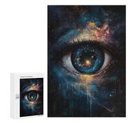 300 PCS Jigsaws for Teenagers Cosmic Eye Painting Adult Jigsaw Puzzles Staycation Kill Time Train Your Brain And Hands Birthday Present,Travel Gifts, 300 PCS