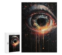 300 PCS Jigsaws for Teenagers Eerie Eye Painting Artwork-3 Adult Jigsaw Puzzles Staycation Kill Time Train Your Brain And Hands Birthday Present,Travel Gifts, 300 PCS