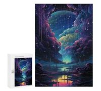 300 PCS Jigsaws for Teenagers Fantasy Cloudscape with City Reflections Puzzle For Teenagers Analysis And Logic Difficult And Challenge for Is Ideal As A Gift 300 PCS