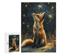 300 PCS Jigsaws for Teenagers Fox Gazing at Stars Puzzle For Teenagers Analysis And Logic Difficult And Challenge for Is Ideal As A Gift 300 PCS