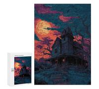 300 PCS Jigsaws for Teenagers Halloween Haunted House -12 Jigsaw for Teenagers Enhance Memory Challenging To Complete Learning Educational Toys 300 PCS
