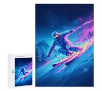 300 PCS Jigsaws for Teenagers Neon Ski Night Adventure Jigsaw for Teenagers Enhance Memory Challenging To Complete Learning Educational Toys 300 PCS