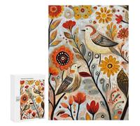 300 PCS Jigsaws for Teenagers Puzzle Autumn Floral Birds Art Print Puzzles for Teenagers Difficult Challenge Every Piece Is Unique - Learning Educational Toys 300 PCS