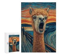 300 PCS Jigsaws for Teenagers Puzzle Llama Art Print, Scream Style Puzzles for Teenagers Difficult Challenge Every Piece Is Unique - Learning Educational Toys 300 PCS