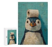 300 PCS Jigsaws for Teenagers Puzzle Penguin with Toilet Paper on Head-1 Puzzles for Teenagers Difficult Challenge Every Piece Is Unique - Learning Educational Toys 300 PCS