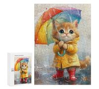 300 PCS Jigsaws for Teenagers Puzzle Rainy Day Kitten-14 Puzzles for Teenagers Difficult Challenge Every Piece Is Unique - Learning Educational Toys 300 PCS