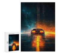 300 PCS Jigsaws for Teenagers Puzzle Time Machine Neon Lights Puzzles for Teenagers Difficult Challenge Every Piece Is Unique - Learning Educational Toys 300 PCS