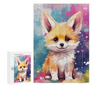 300 PCS Jigsaws for Teenagers Rainbow Fox Cub Art Print Puzzle For Teenagers Analysis And Logic Difficult And Challenge for Is Ideal As A Gift 300 PCS