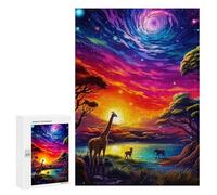 300 PCS Jigsaws for Teenagerss African Sunset Dreamscape Adult Jigsaw Puzzle Toy Wall Decor Precision Cutting Great Gift for Gaming 300 PCS