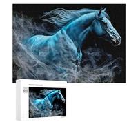 300 PCS Jigsaws for Teenagerss Blue Horse in Motion -1 Adult Jigsaw Puzzle Toy Wall Decor Precision Cutting Great Gift for Gaming 300 PCS