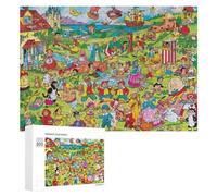 300 PCS Jigsaws for Teenagerss Children's Fairy Tale Characters in A Village Scene Jigsaw Puzzle Relaxing Games Difficult Challenge Challenging To Complete 300 PCS