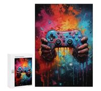300 PCS Jigsaws for Teenagerss Colorful Gaming Controller Artwork -3 Jigsaw Puzzle Relaxing Games Difficult Challenge Challenging To Complete 300 PCS