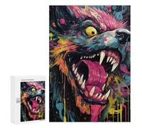 300 PCS Jigsaws for Teenagerss Colorful Wolf Artwork -11 Jigsaw Puzzle Relaxing Games Difficult Challenge Challenging To Complete 300 PCS
