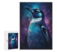 300 PCS Jigsaws for Teenagerss Cosmic Penguin Art Print-6 Jigsaw for Teenagerss Stress Reliever Every Piece Is Unique - Deal As Gifts for The Whole Family 300 PCS