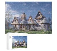 300 PCS Jigsaws for Teenagerss Cozy Cottage in Winter Wonderland Jigsaw Puzzle Relaxing Games Difficult Challenge Challenging To Complete 300 PCS