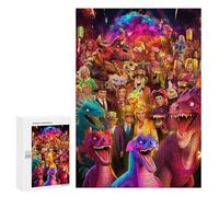 300 PCS Jigsaws for Teenagerss Dinosaur Carnival Celebration Puzzle for Adults Relaxing Games Enhance Memory Gifts for Friends And Family 300 PCS