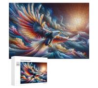 300 PCS Jigsaws for Teenagerss Eagle Soaring in Colorful Sky Puzzle for Adults Relaxing Games Enhance Memory Gifts for Friends And Family 300 PCS