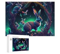 300 PCS Jigsaws for Teenagerss Enchanted Forest Rabbit Gathering Adult Jigsaw Puzzle Toy Wall Decor Precision Cutting Great Gift for Gaming 300 PCS