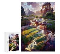 300 PCS Jigsaws for Teenagerss Enchanted Water Gardens Jigsaw Puzzle Relaxing Games Difficult Challenge Challenging To Complete 300 PCS