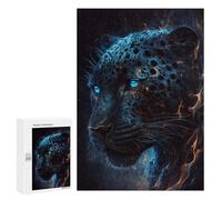 300 PCS Jigsaws for Teenagerss Flaming Leopard Art Print Jigsaw for Teenagerss Stress Reliever Every Piece Is Unique - Deal As Gifts for The Whole Family 300 PCS