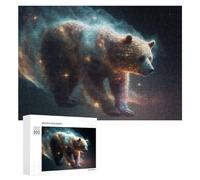 300 PCS Jigsaws for Teenagerss Galactic Bear Cosmic Majesty -2 Jigsaw Puzzle Relaxing Games Difficult Challenge Challenging To Complete 300 PCS