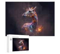 300 PCS Jigsaws for Teenagerss Galactic Giraffe Cosmic Artistry -1 Jigsaw Puzzle Relaxing Games Difficult Challenge Challenging To Complete 300 PCS