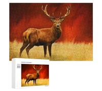 300 PCS Jigsaws for Teenagerss Golden Deer Majesty Adult Jigsaw Puzzle Toy Wall Decor Precision Cutting Great Gift for Gaming 300 PCS