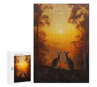 300 PCS Jigsaws for Teenagerss Kangaroo Forest Sunset Puzzle for Adults Toy Wall Decor A Work of Art Birthday Present, Gifts, 300 PCS