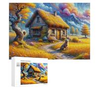 300 PCS Jigsaws for Teenagerss Magical Cottage in Autumn Puzzle for Adults Relaxing Games Enhance Memory Gifts for Friends And Family 300 PCS