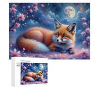 300 PCS Jigsaws for Teenagerss Magical Fox Night Scene -1 Adult Jigsaw Puzzle Toy Wall Decor Precision Cutting Great Gift for Gaming 300 PCS