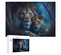 300 PCS Jigsaws for Teenagerss Magical Lion Pair in Enchanted Forest Adult Jigsaw Puzzle Toy Wall Decor Precision Cutting Great Gift for Gaming 300 PCS