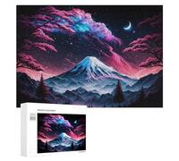 300 PCS Jigsaws for Teenagerss Magical Night Mountain Landscape Jigsaw Puzzle Relaxing Games Difficult Challenge Challenging To Complete 300 PCS