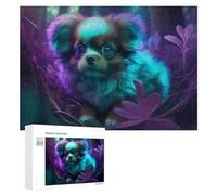 300 PCS Jigsaws for Teenagerss Neon Forest Pup Jigsaw Puzzle Relaxing Games Difficult Challenge Challenging To Complete 300 PCS